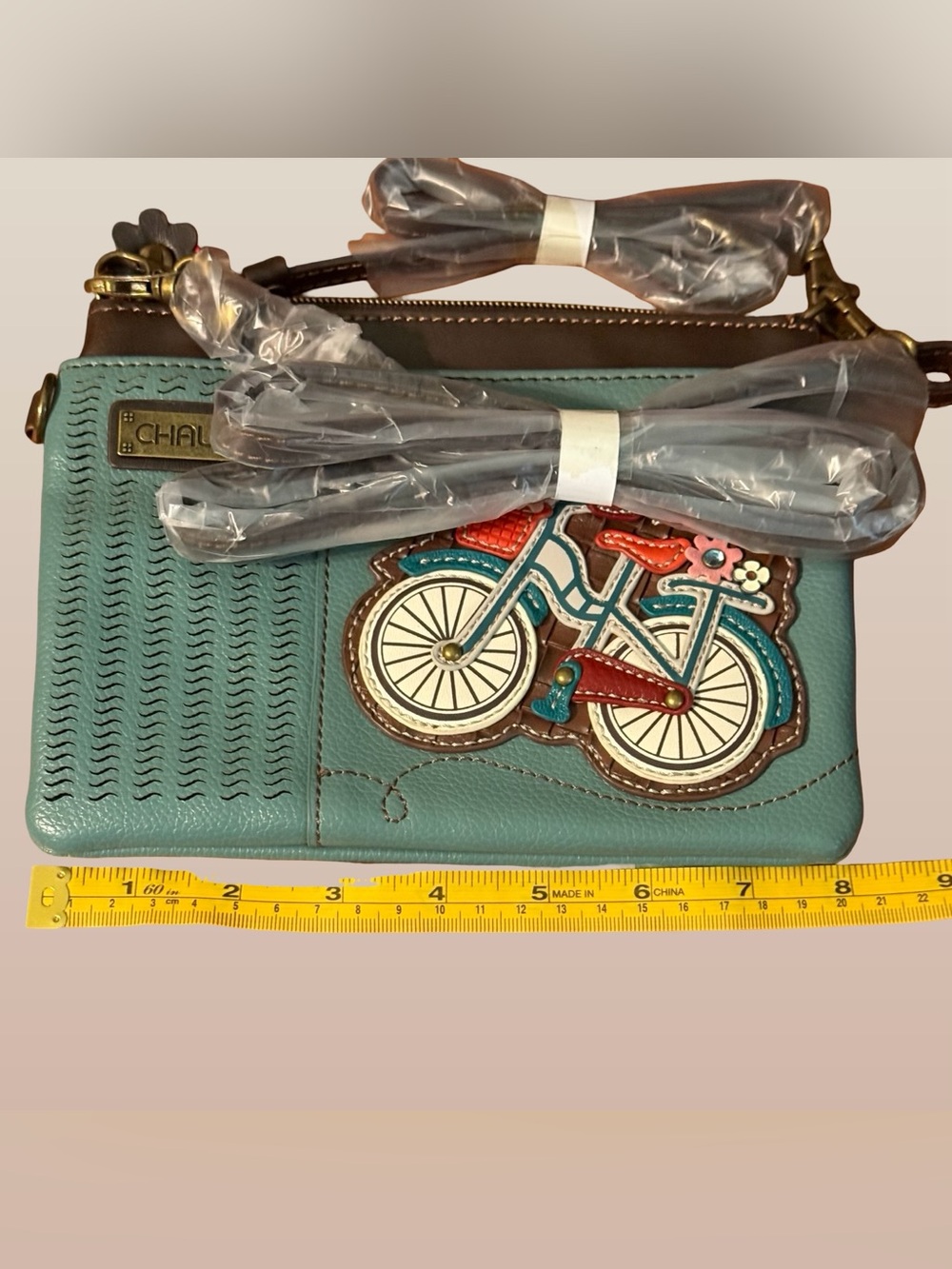 NWT Chala LaserCut Mini Crossbody Bag Bicycle Teal - Picture 3 of 5